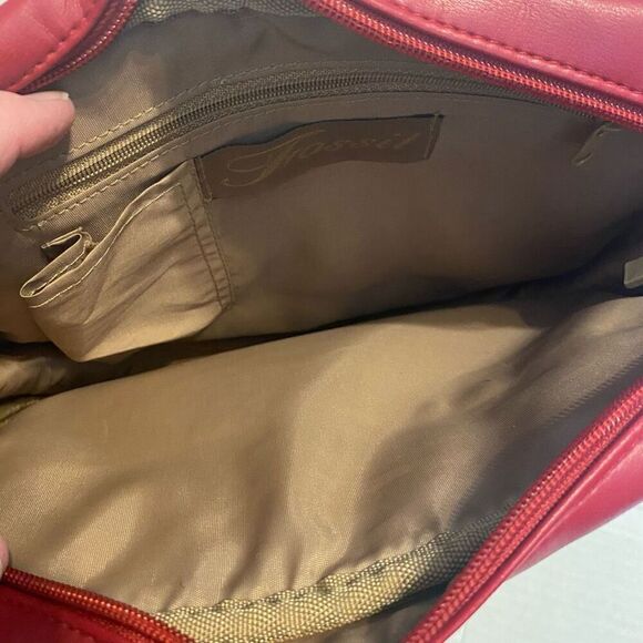 FOSSIL 54 Sling Shoulder Crossbody Messenger Bag Red Unisex 11X3X7.5 SEE DESCRIP - Picture 8 of 12